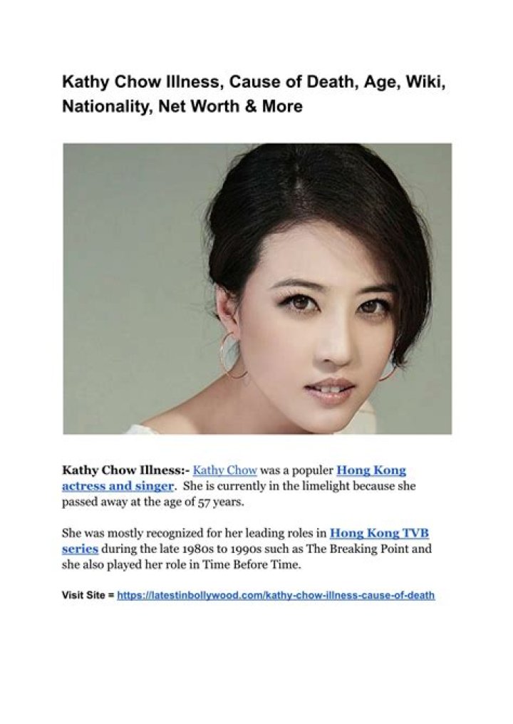 Kathy Chow Net Worth Before Death: $14 Million Villa & Other Assets